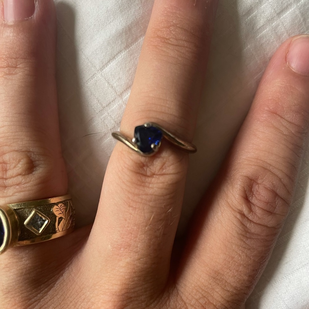 Lab Created Sapphire Sterling Silver Ring